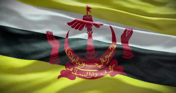 Fondo Bandera Brunei Bandera Nacional Del País Ondeando — Vídeo de stock