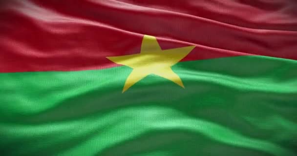 Burkina Faso Zászló Háttér Ország Nemzeti Zászlója Integet — Stock videók