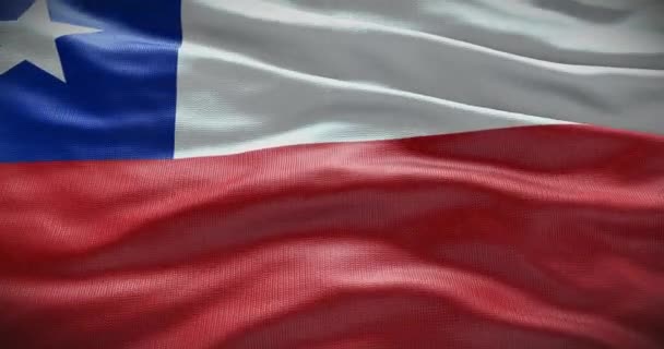 Fundo Bandeira Chile Bandeira Nacional País Acenando — Vídeo de Stock