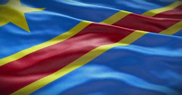 Прапор Конго Державний Прапор Країни Махає — стокове відео