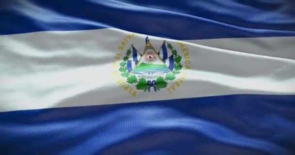 Kontekst Flagi Salwadoru Flaga Kraju Machająca — Wideo stockowe
