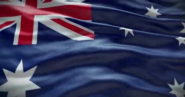 Ausztrália Zászló Háttér Ország Nemzeti Zászlója Integet — Stock videók