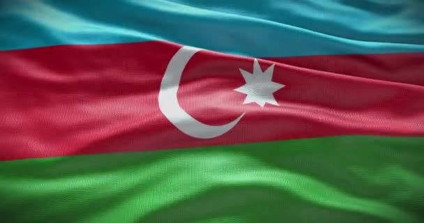 Азербайджанський Прапор Державний Прапор Країни Махає — стокове відео