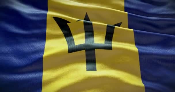 Fondo Bandera Barbados Bandera Nacional Del País Ondeando — Vídeos de Stock