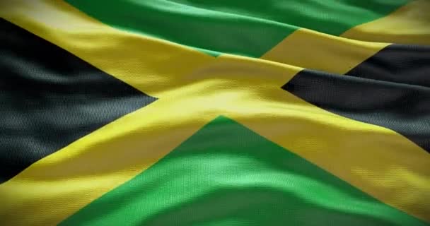 Jamaica Nationale Vlag Zwaaien Achtergrond Achtergrond Animatie — Stockvideo