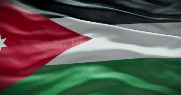 ヨルダン国旗が背景を振って 4Kの背景アニメーション — ストック動画