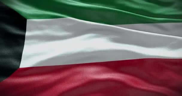 Koweït Drapeau National Agitant Fond Animation Toile Fond — Video