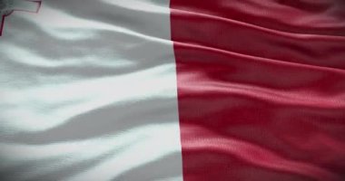 Malta ulusal bayrağı dalgalanan arkaplan, 4k arkaplan canlandırması.