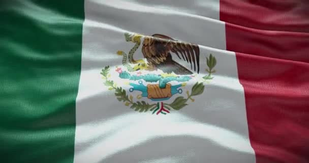 Bandera Nacional México Ondeando Fondo Fondo Animación — Vídeos de Stock