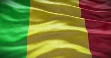 Mali ulusal bayrağı dalgalandırma arka planı, 4k arkaplan canlandırması.