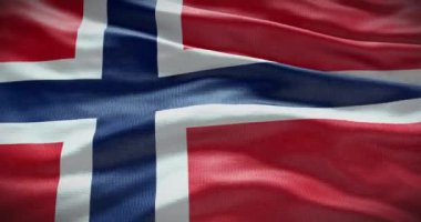 Norveç ulusal bayrağı sallama arka planı, 4k arkaplan animasyonu.