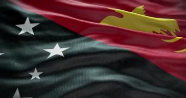 Papua Yeni Gine ulusal bayrak sallama arka planı, 4k arkaplan animasyonu.