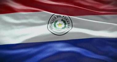 Paraguay ulusal bayrağı sallama arkaplanı, 4k arkaplan animasyonu.