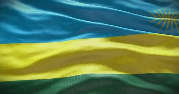 Rwanda Národní Vlajka Mávání Pozadí Pozadí Animace — Stock video