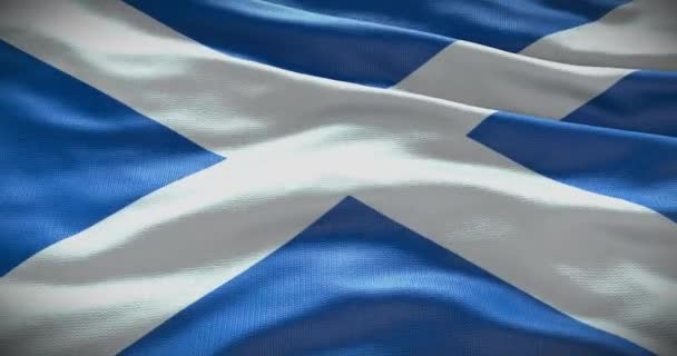 Schottlands Nationalflagge Schwenkt Hintergrund Hintergrund Animation — Stockvideo