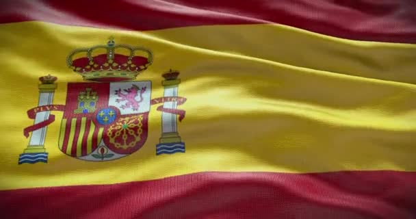 Bandera Nacional España Ondeando Fondo Fondo Animación — Vídeo de stock