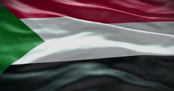 Державний Прапор Судану Розмахуючи Тлом Backdrop Animation — стокове відео