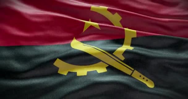 Прапор Анголи Державний Прапор Країни Махає — стокове відео