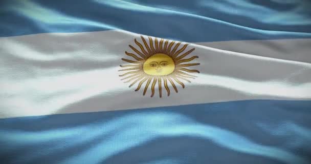 Fondo Bandera Argentina Bandera Nacional Del País Ondeando — Vídeos de Stock