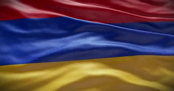 Hintergrund Ist Die Flagge Armeniens Nationalflagge Des Landes Geschwenkt — Stockvideo