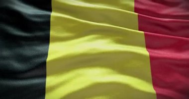 Belçika bayrağı geçmişi. Ulusal bayrak sallanıyor.