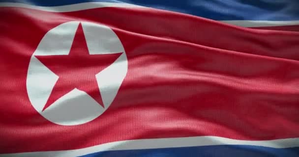 北朝鮮国旗が背景を振って 4Kの背景アニメーション — ストック動画