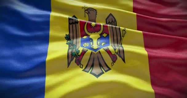 Moldavia Bandera Nacional Ondeando Fondo Fondo Animación — Vídeos de Stock