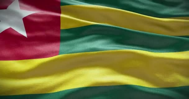 Togo Nationalflagge Schwenkend Hintergrund Hintergrund Animation — Stockvideo
