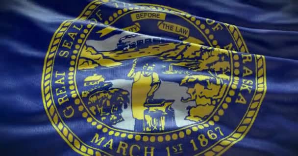 Nebraska Statliga Flagga Viftande Bakgrund Bakgrund — Stockvideo