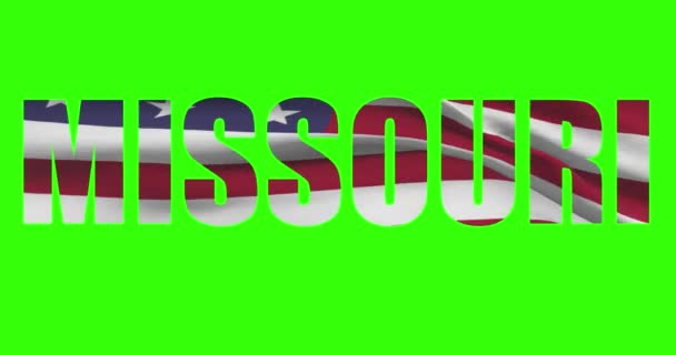 Nome Dello Stato Del Missouri Sull Animazione Schermo Verde Stati — Video Stock