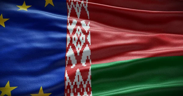 Білорусь Європейський Прапор Відносини Між Урядом Країни Ілюстрація — стокове фото