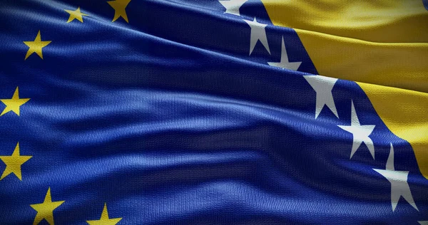 Боснія Герцеговина Прапор Європейського Союзу Відносини Між Урядом Країни Ілюстрація — стокове фото