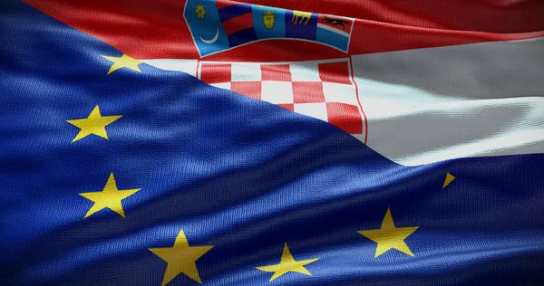 Croatia European Union Flag Background Relationship Country Government Illustration — Stock Photo, Image