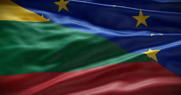 Lituania Antecedentes Bandera Unión Europea Relación Entre Gobierno Del País — Foto de Stock