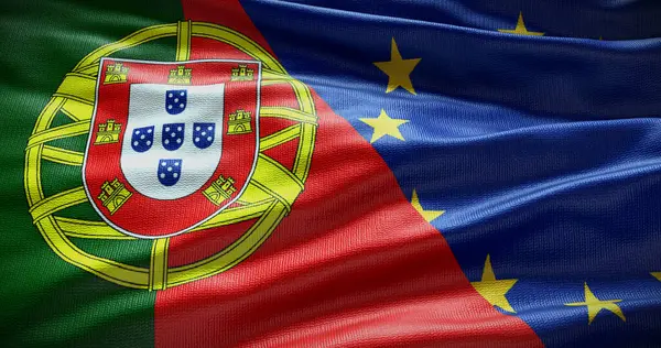 Fondo Bandera Portugal Unión Europea Relación Entre Gobierno Del País —  Fotos de Stock