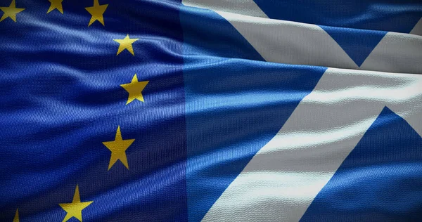 Pozadí Vlajky Skotska Evropské Unie Vztah Mezi Vládou Země Ilustrace — Stock fotografie