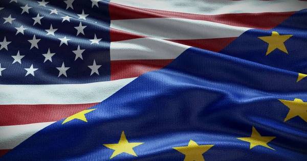 Stany Zjednoczone Przeszłość Flagi Unii Europejskiej Stosunki Między Rządem Krajowym — Zdjęcie stockowe