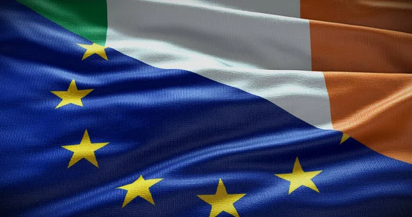 Fondo Bandera Irlanda Unión Europea Relación Entre Gobierno Del País —  Fotos de Stock