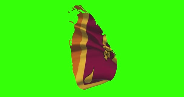 Sri Lanka Sagoma Del Paese Sullo Schermo Verde Con Animazione — Video Stock