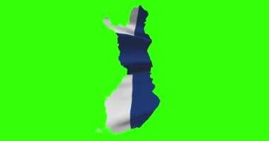 Finlandiya ülkesinin yeşil ekrandaki ana hatları ulusal bayrak hareketleriyle şekillendi.