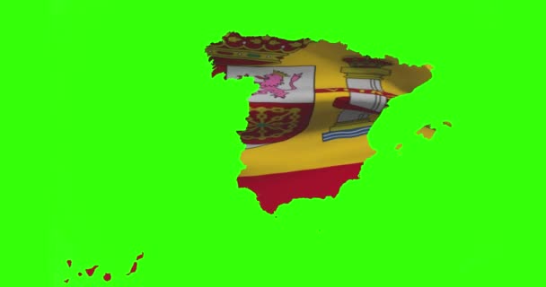 스페인 스크린에 깃발흔들기 애니메이션 — 비디오