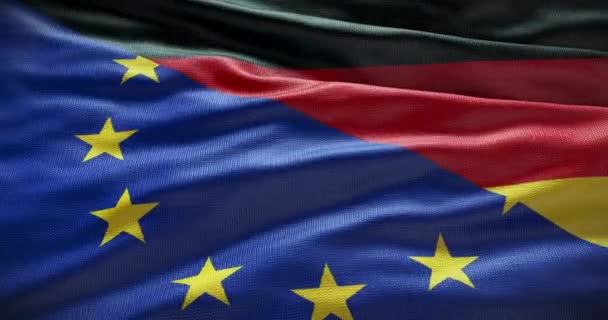 Almanya Avrupa Birliği Bayrak Geçmişi Ülke Hükümetiyle Arasındaki Ilişki — Stok video
