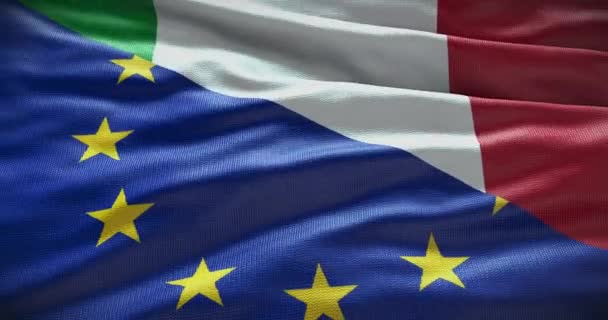 Itálie Pozadí Vlajky Evropské Unie Vztah Mezi Vládou Země — Stock video