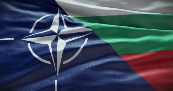 2022 불가리아와 Nato 정치와 Waving Flag Background Illustrative Editorial — 비디오