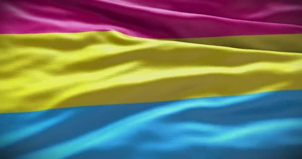 Pansexuell Flagga Bakgrund Vinka Pansexuell Symbol — Stockvideo
