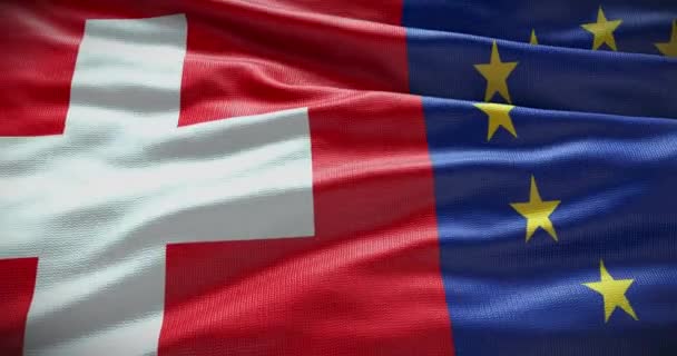 Suisse Drapeau Union Européenne Relations Entre Les Gouvernements Des Pays — Video
