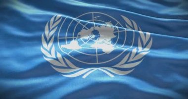 New York, ABD - 21 Haziran 2022: Birleşmiş Milletler sembolü. Sallanan bayrak arka planı, İllüstrasyon Editörü.