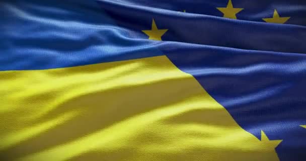 Ukrayna Avrupa Birliği Bayrak Geçmişi Ülke Hükümetiyle Arasındaki Ilişki — Stok video
