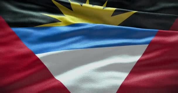 Antigua Und Barbuda Nationalflaggen Schwenken Hintergrund Flacher Hintergrund Mit Kopierraum — Stockvideo