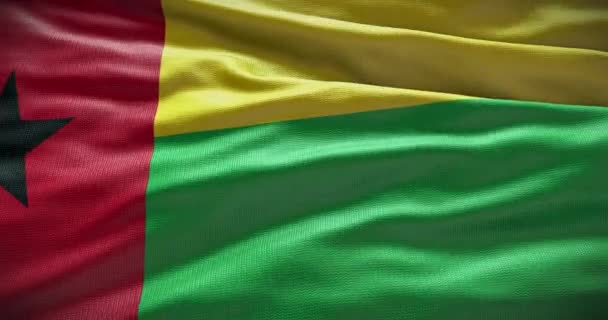 Guinea Bissau Bandiera Nazionale Sventola Sfondo Sfondo Piatto Con Spazio — Video Stock